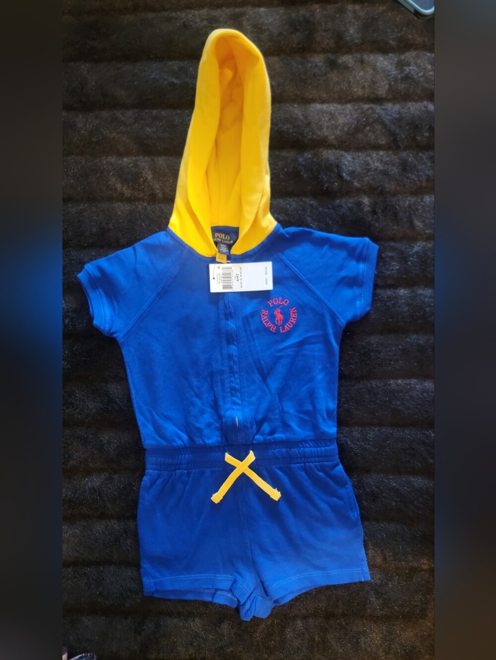 Ralph Lauren Zip Hoodie Jumper with Yellow Hood